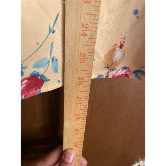 Pretty Tops Women's Vintage 70s Blouse Floral Short Sleeve Tie Yellow Spring XL - Picture 5 of 10